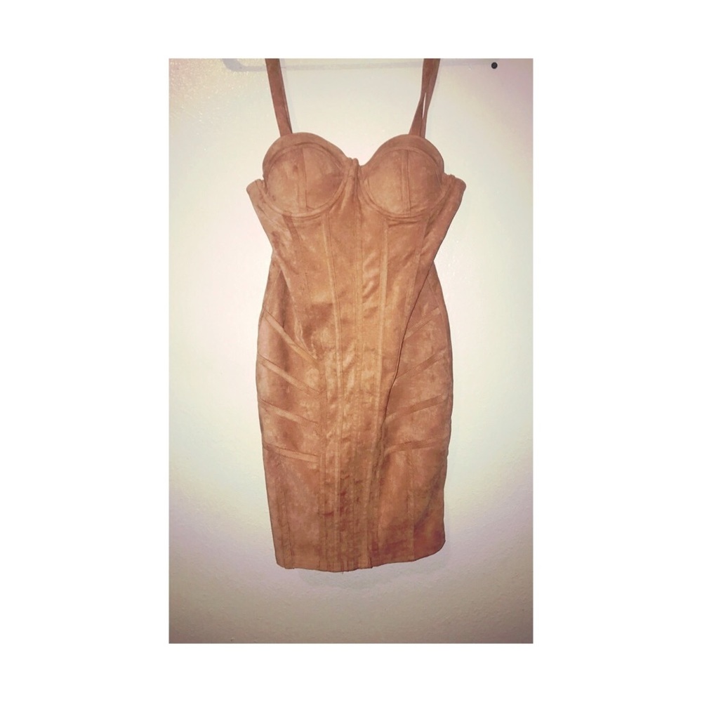 Nude suede dress